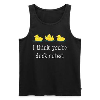 Canards d'élevage de canards en caoutchouc - Débardeur bio Premium Homme - noir - Devant - AI Model Male 178 light (178cm)