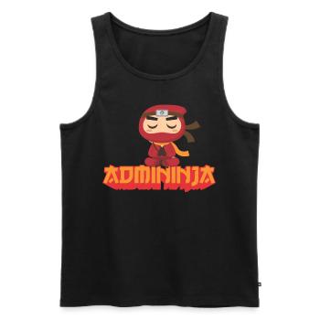 Admininja informaticien administrateur informatique - Débardeur bio Premium Homme - noir - Devant - Michal (187cm)