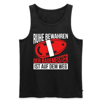 Bademeister - Männer Premium Bio Tank Top - Schwarz - Vorne - Michal (187cm)