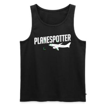 Planespotter - Männer Premium Bio Tank Top - Schwarz - Vorne - AI Model Male 178 light (178cm)