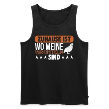 Wachtel - Männer Premium Bio Tank Top - Schwarz - Vorne - Michal (187cm)
