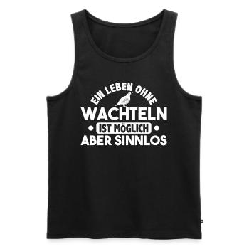 Wachtel - Männer Premium Bio Tank Top - Schwarz - Vorne - Michal (187cm)