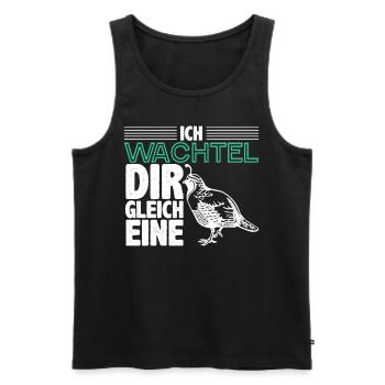 Wachtel - Männer Premium Bio Tank Top - Schwarz - Vorne - Michal (187cm)
