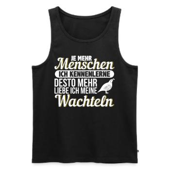 Wachtel - Männer Premium Bio Tank Top - Schwarz - Vorne - Michal (187cm)