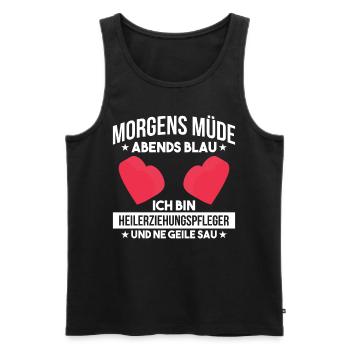 Erziehungspfleger Pflegekräfte Pflege Hep Geschenk - Männer Premium Bio Tank Top - Schwarz - Vorne - Michal (187cm)