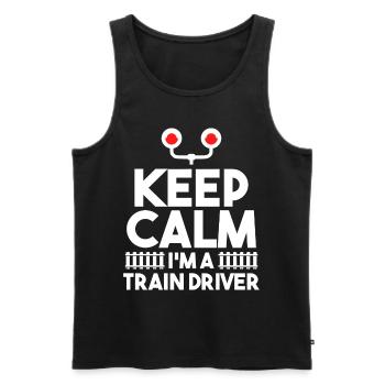 Train driver - Men's Premium Organic Tank Top - black - Front - AI Model Male 178 light (178cm)