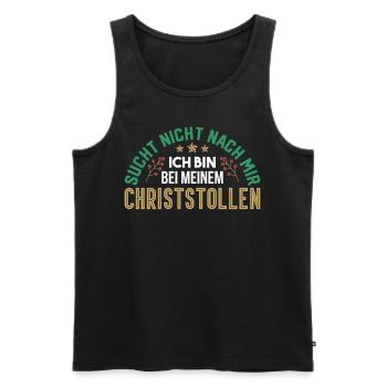 Advent Weihnachtsstollen Stollen Christstollen - Männer Premium Bio Tank Top - Schwarz - Vorne - AI Model Male 178 light (178cm)