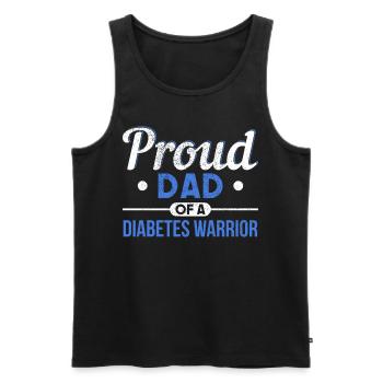 Diabétiques T1D diabète cadeau - Débardeur bio Premium Homme - noir - Devant - Michal (187cm)