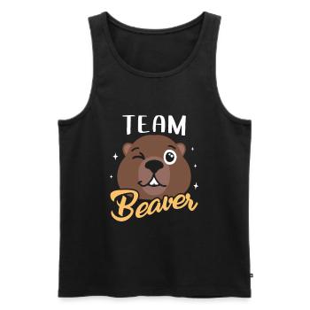 Waldarbeiter Otter Biber Geschenk - Männer Premium Bio Tank Top - Schwarz - Vorne - AI Model Male 178 light (178cm)