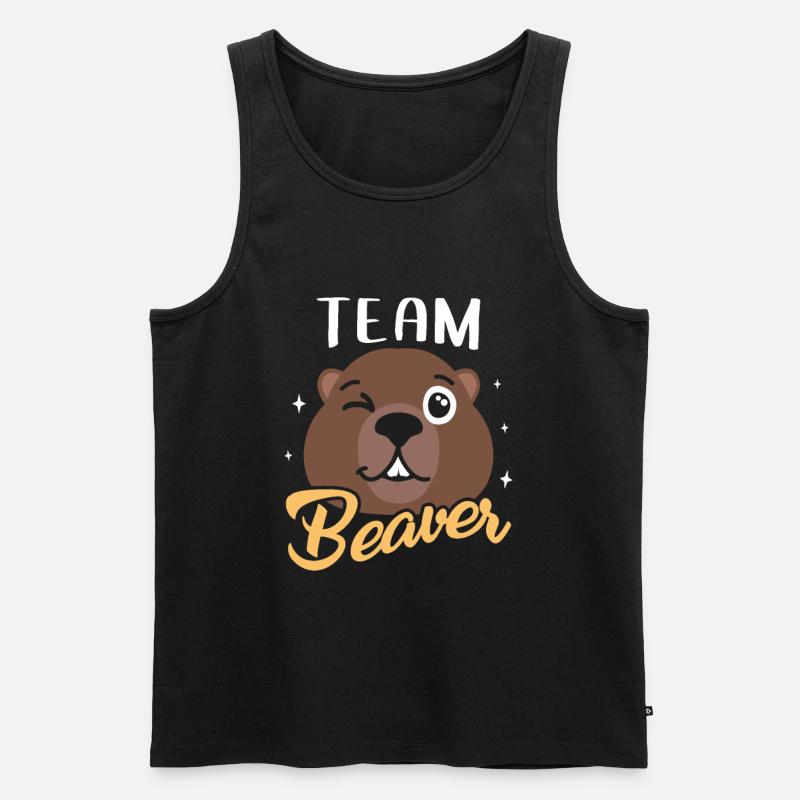 Waldarbeiter Otter Biber Geschenk - Männer Premium Bio Tank Top - Schwarz