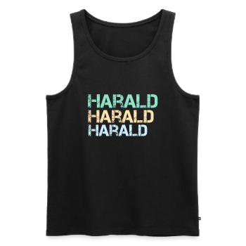Harald Sprüche Name Vorname Geschenkideen - Männer Premium Bio Tank Top - Schwarz - Vorne - Michal (187cm)