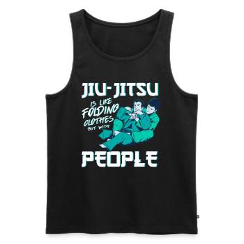 Martial artist Brazilian Jiu Jitsu Jiu Jitsu - Men's Premium Organic Tank Top - black - Front - AI Model Male 178 light (178cm)