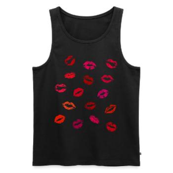 Lips & Kisses / Lips & Kisses / Love / Loved Ones - Men's Premium Organic Tank Top - black - Front - AI Model Male 178 light (178cm)
