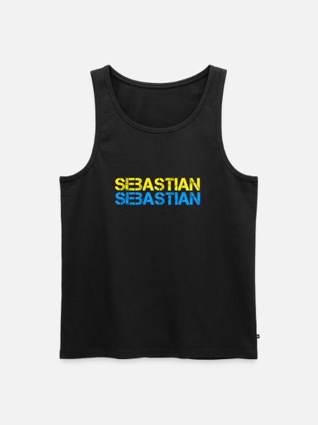 Sebastian - Männer Premium Bio Tank Top - Schwarz