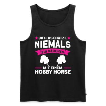 Reiterin Pferde Hobbyhorse - Männer Premium Bio Tank Top - Schwarz - Vorne - Michal (187cm)