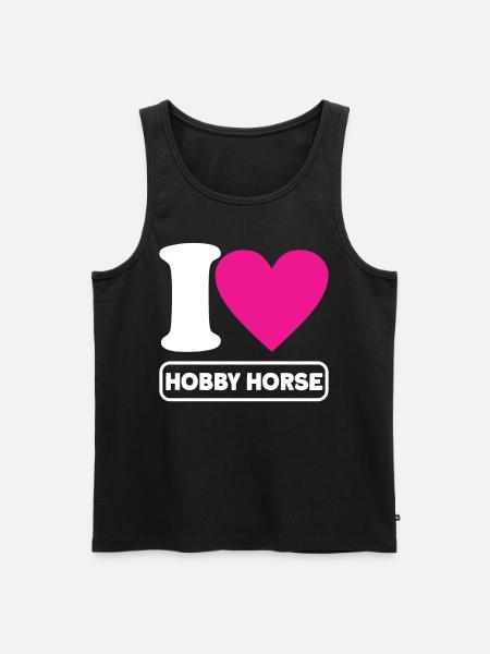 Pferde Reiten Hobbyhorse - Männer Premium Bio Tank Top - Schwarz