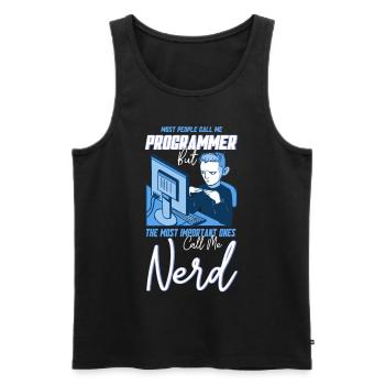 Softwareentwickler Computerfreak Programmierer - Männer Premium Bio Tank Top - Schwarz - Vorne - AI Model Male 178 light (178cm)