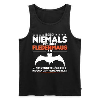 Fledermaus Spruch Tierliebhaber Fledermäuse - Männer Premium Bio Tank Top - Schwarz - Vorne - Michal (187cm)