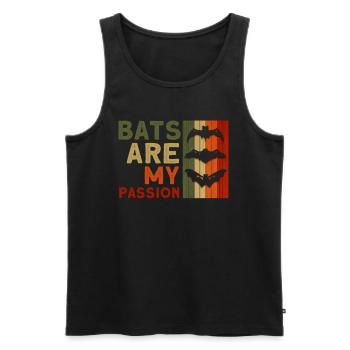 Bats bat saying bat - Men's Premium Organic Tank Top - black - Front - AI Model Male 178 light (178cm)