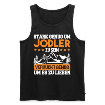 Jodler Jodelmusik Jodeln - Männer Premium Bio Tank Top - Schwarz - Vorne - AI Model Male 178 light (178cm)