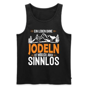 Jodelmusik Jodler Jodeln - Männer Premium Bio Tank Top - Schwarz - Vorne - AI Model Male 178 light (178cm)