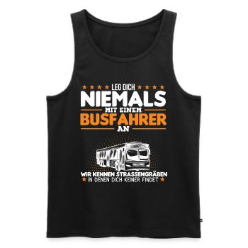Bus Fahren Busfahren Busfahrer - Männer Premium Bio Tank Top - Schwarz - Vorne - Michal (187cm)