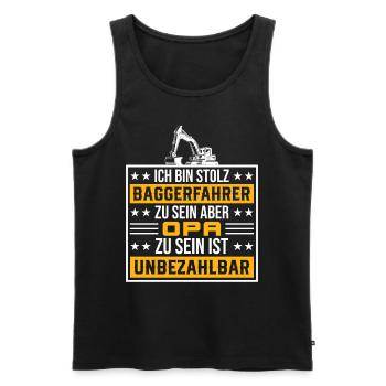 Opa Baustelle Bagger Geschenk - Männer Premium Bio Tank Top - Schwarz - Vorne - Michal (187cm)