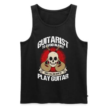 Musician Guitarist Vintage Gift - Men's Premium Organic Tank Top - black - Front - Michal (187cm)