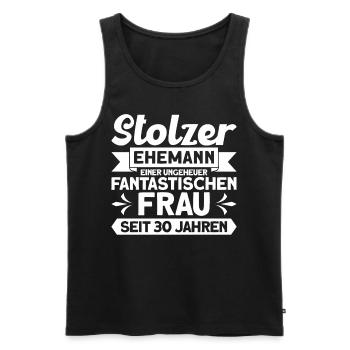 Ehepaar Ehemann Perlenhochzeit Geschenk - Männer Premium Bio Tank Top - Schwarz - Vorne - Michal (187cm)
