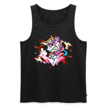 Unicorn Strong Muscles Fitness Bodybuilding Colorful - Men's Premium Organic Tank Top - black - Front - Michal (187cm)