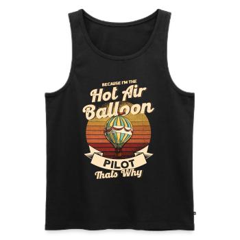 Ballons de ballon retro Ballon air chaud cadeau - Débardeur bio Premium Homme - noir - Devant - Michal (187cm)