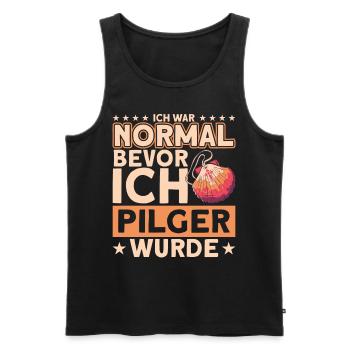 Jakobsweg Pilgern Pilgermuschel Geschenk - Männer Premium Bio Tank Top - Schwarz - Vorne - Michal (187cm)