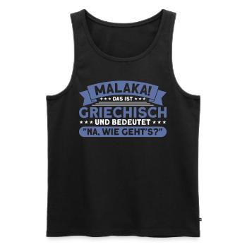 Rhodos Malaka Griechenland Geschenk - Männer Premium Bio Tank Top - Schwarz - Vorne - AI Model Male 178 light (178cm)