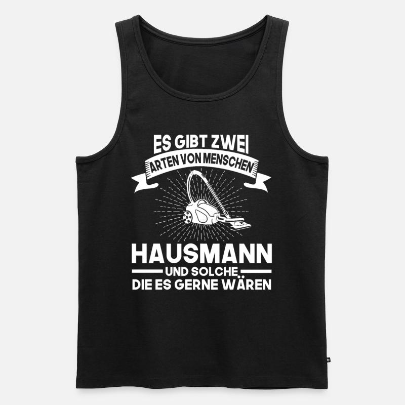Hausmann Spruch Putzkraft Geschenk - Männer Premium Bio Tank Top - Schwarz