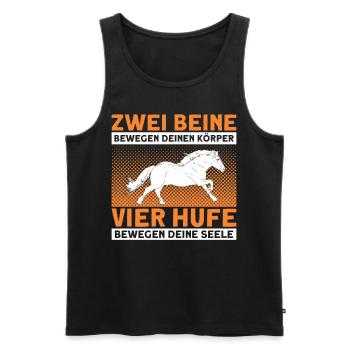 Reiten Reiter Haflinger Geschenk - Männer Premium Bio Tank Top - Schwarz - Vorne - Michal (187cm)