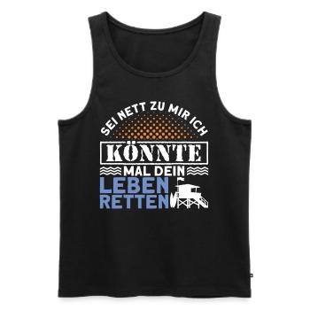 Poolboy Bademeister Schwimmen - Männer Premium Bio Tank Top - Schwarz - Vorne - AI Model Male 178 light (178cm)