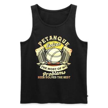 Boul Player Pétanque Boules Gift - Men's Premium Organic Tank Top - black - Front - Michal (187cm)