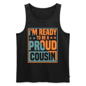 Geburt Cousin Großer Cousin Geschenk - Männer Premium Bio Tank Top - Schwarz - Vorne - AI Model Male 178 light (178cm)