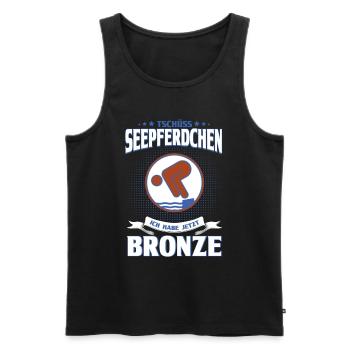 Schwimmer Schwimmprüfung Bronze Geschenk - Männer Premium Bio Tank Top - Schwarz - Vorne - Michal (187cm)