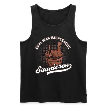 Saunameister Sauna Sauna Aufguss Geschenk - Männer Premium Bio Tank Top - Schwarz - Vorne - Michal (187cm)