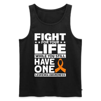 Patient Leukemia Gift - Men's Premium Organic Tank Top - black - Front - AI Model Male 178 light (178cm)