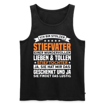 Stiefpapa Stieftochter Stiefvater Geschenk - Männer Premium Bio Tank Top - Schwarz - Vorne - AI Model Male 178 light (178cm)