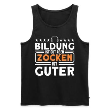 Zocker Gamer Zocken Geschenk - Männer Premium Bio Tank Top - Schwarz - Vorne - Michal (187cm)