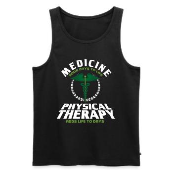 Thérapeute Physiothérapeute Physiothérapie Cadeau - Débardeur bio Premium Homme - noir - Devant - Michal (187cm)