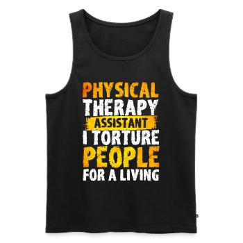 Physiothérapie Thérapeute Physiothérapeute Cadeau - Débardeur bio Premium Homme - noir - Devant - Michal (187cm)