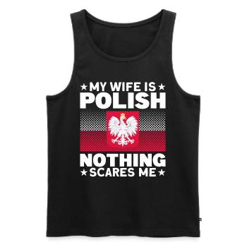Pole Polnische Flagge Polen Geschenk - Männer Premium Bio Tank Top - Schwarz - Vorne - Michal (187cm)