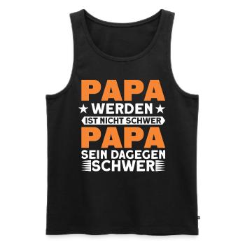 Kinder Papa Vater Geschenk - Männer Premium Bio Tank Top - Schwarz - Vorne - Michal (187cm)