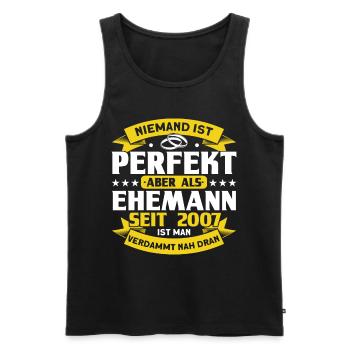 15 Jahre Ehe Ehepaar Kristallhochzeit Geschenk - Männer Premium Bio Tank Top - Schwarz - Vorne - Michal (187cm)