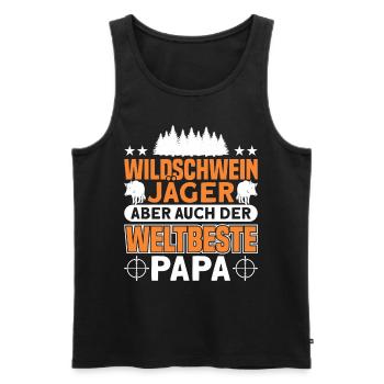 Jäger Jagd Jagen Geschenk - Männer Premium Bio Tank Top - Schwarz - Vorne - Michal (187cm)