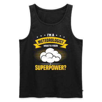 Meteorologie Meteorologe Wetterfrosch Geschenk - Männer Premium Bio Tank Top - Schwarz - Vorne - Michal (187cm)
